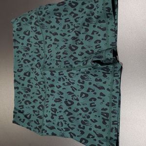 Muscle Nation green cheetah print  scrunch bum shorts size small